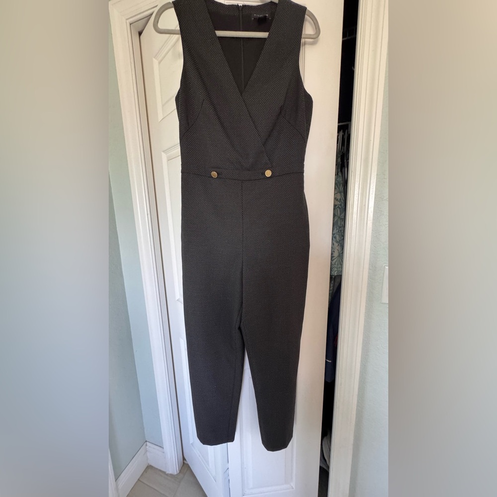 Club Monaco Dorotheah Wool Blend Cropped Jumpsuit Black Size 6